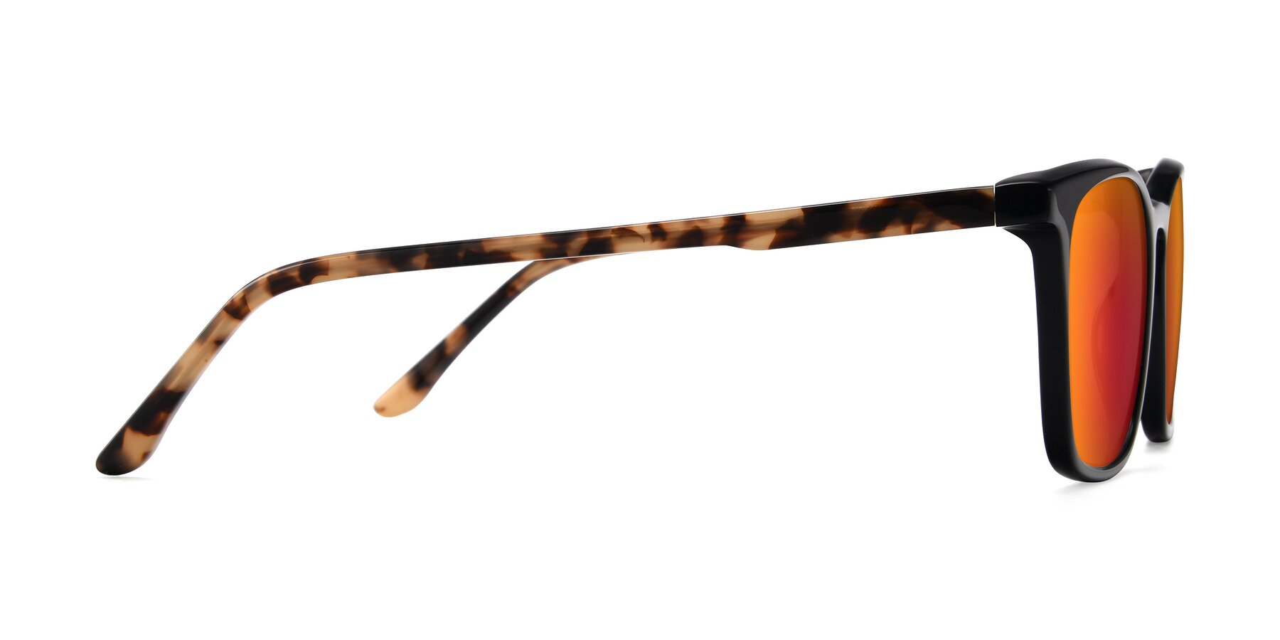 Side of Vigor in Black-Tortoise with Red Gold Mirrored Lenses