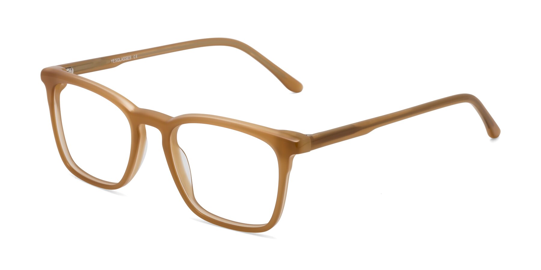 Angle of Vigor in Caramel with Clear Reading Eyeglass Lenses