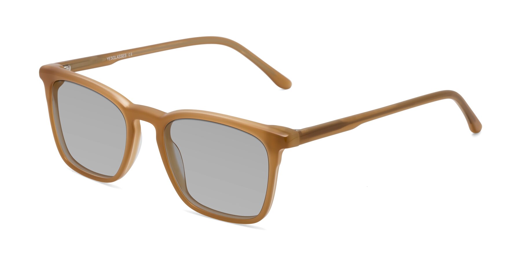 Angle of Vigor in Caramel with Light Gray Tinted Lenses