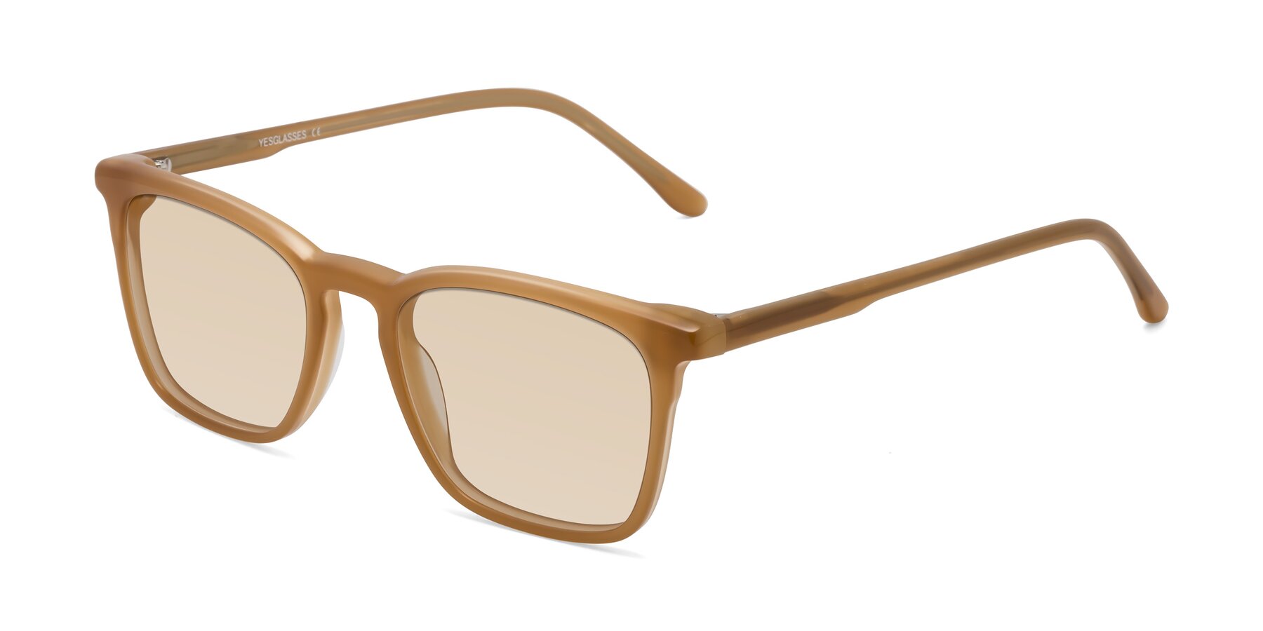 Angle of Vigor in Caramel with Light Brown Tinted Lenses