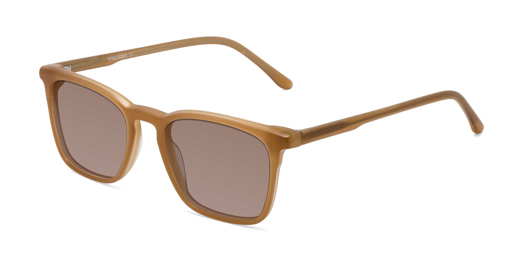 Angle of Vigor in Caramel with Medium Brown Tinted Lenses