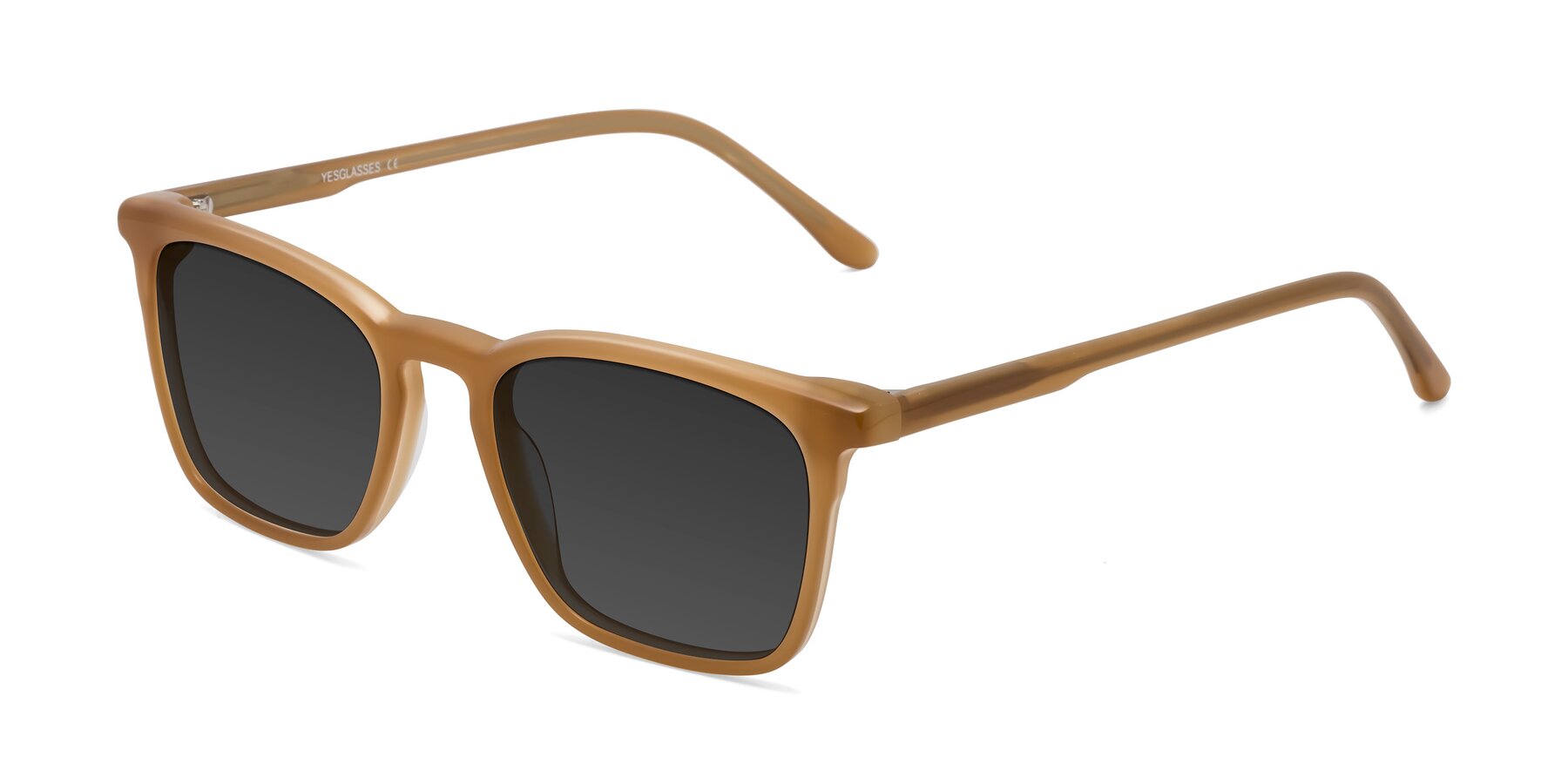 Angle of Vigor in Caramel with Gray Tinted Lenses