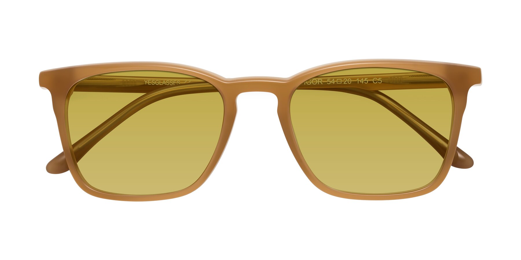 Folded Front of Vigor in Caramel with Champagne Tinted Lenses