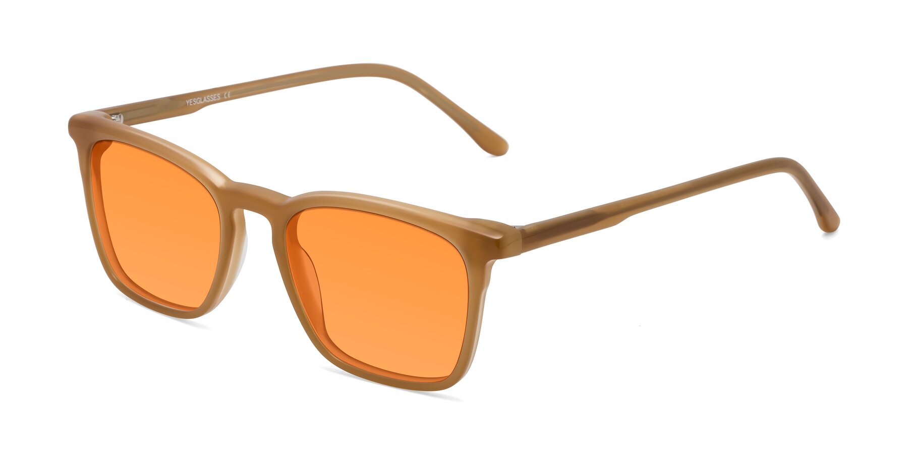 Angle of Vigor in Caramel with Orange Tinted Lenses