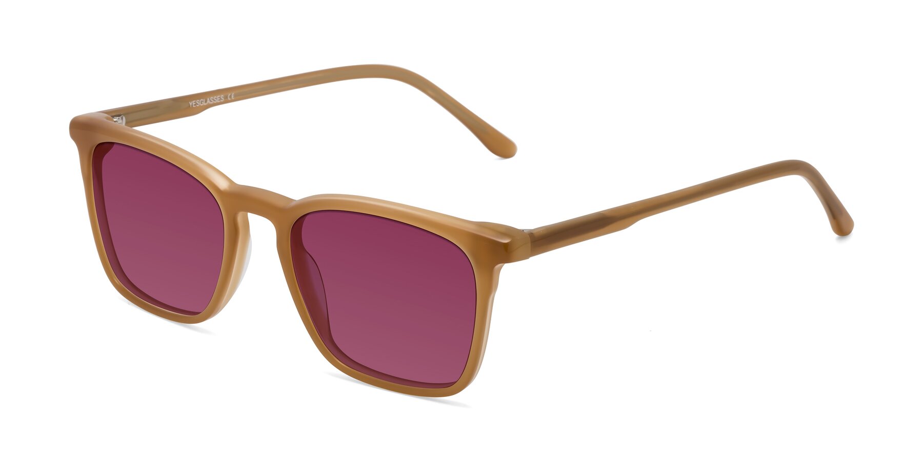 Angle of Vigor in Caramel with Wine Tinted Lenses