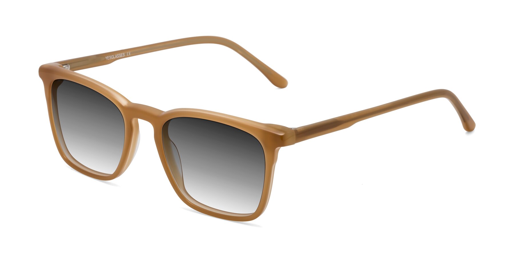 Angle of Vigor in Caramel with Gray Gradient Lenses