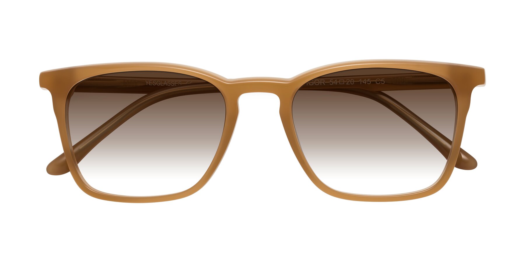 Folded Front of Vigor in Caramel with Brown Gradient Lenses