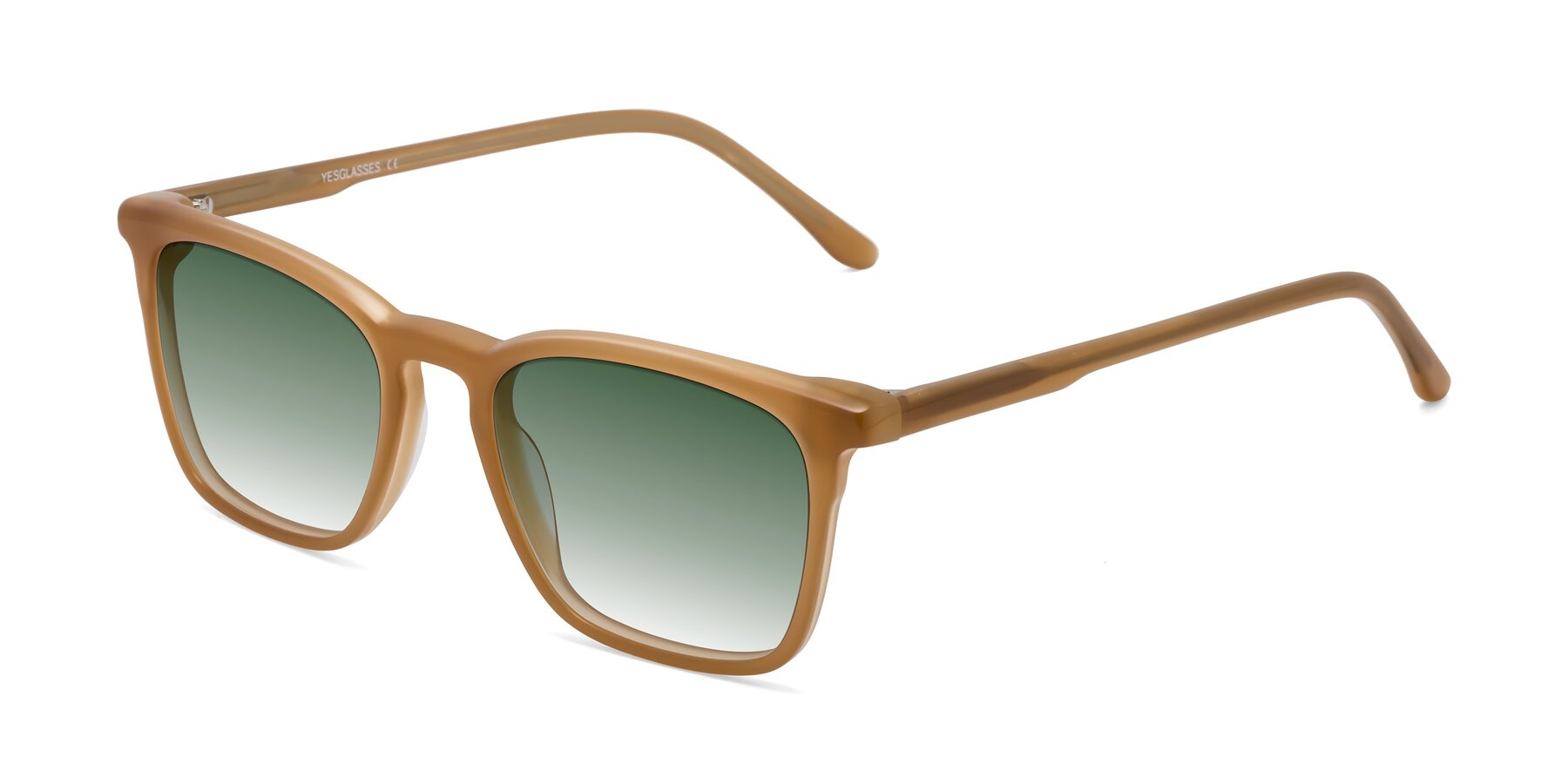 Angle of Vigor in Caramel with Green Gradient Lenses