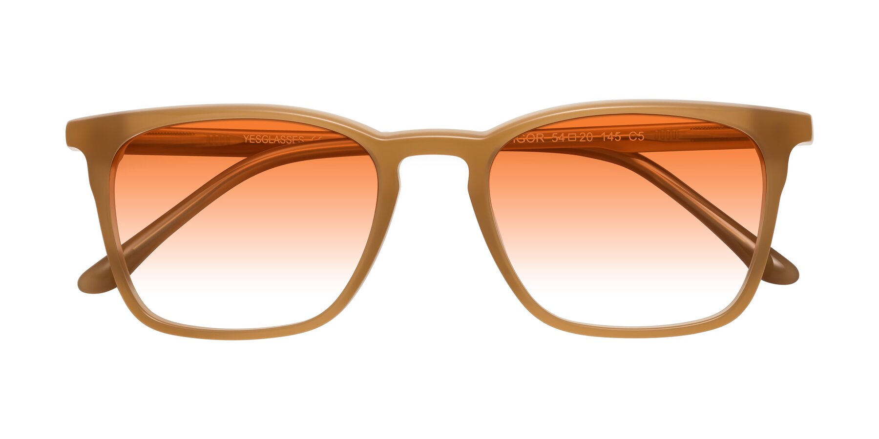 Folded Front of Vigor in Caramel with Orange Gradient Lenses