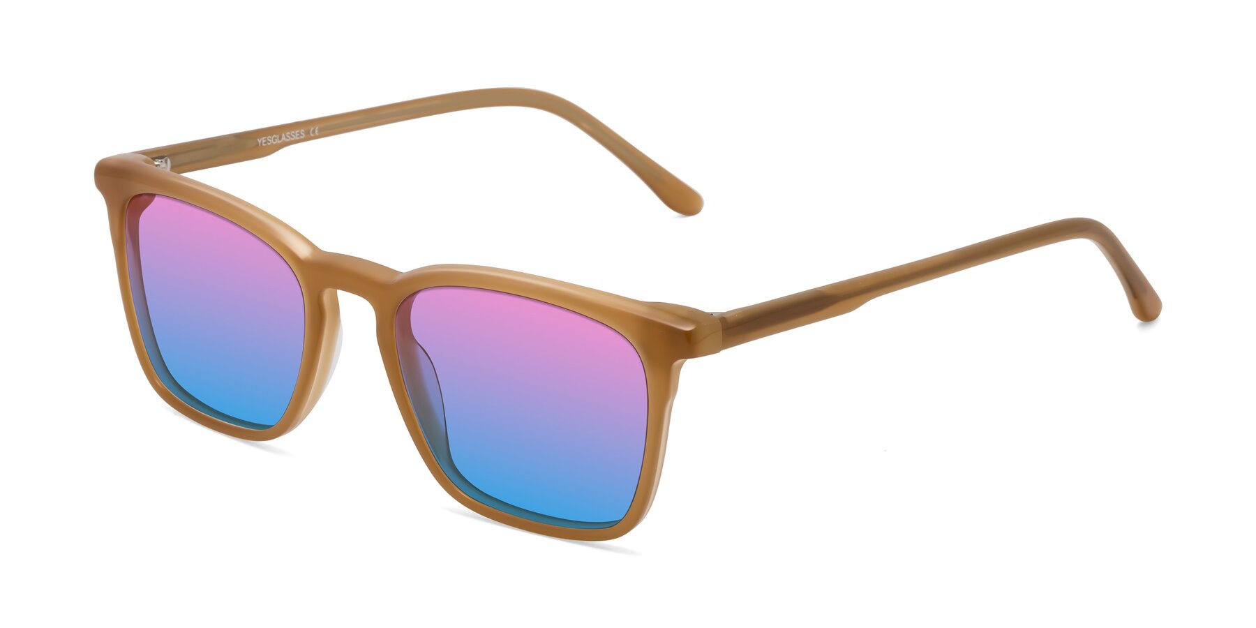 Angle of Vigor in Caramel with Pink / Blue Gradient Lenses