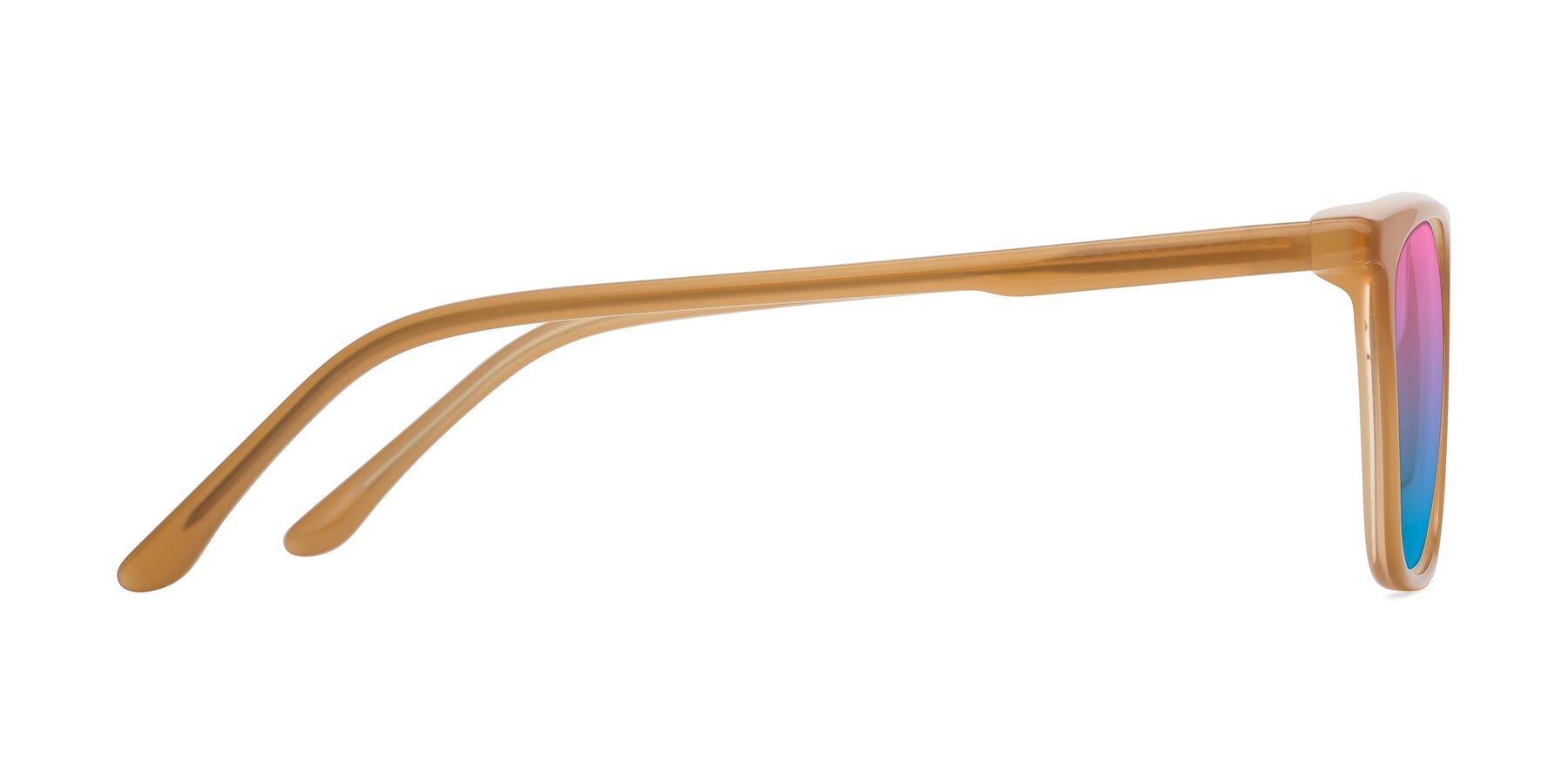 Side of Vigor in Caramel with Pink / Blue Gradient Lenses