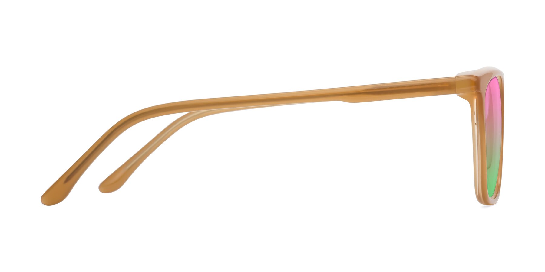 Side of Vigor in Caramel with Pink / Green Gradient Lenses