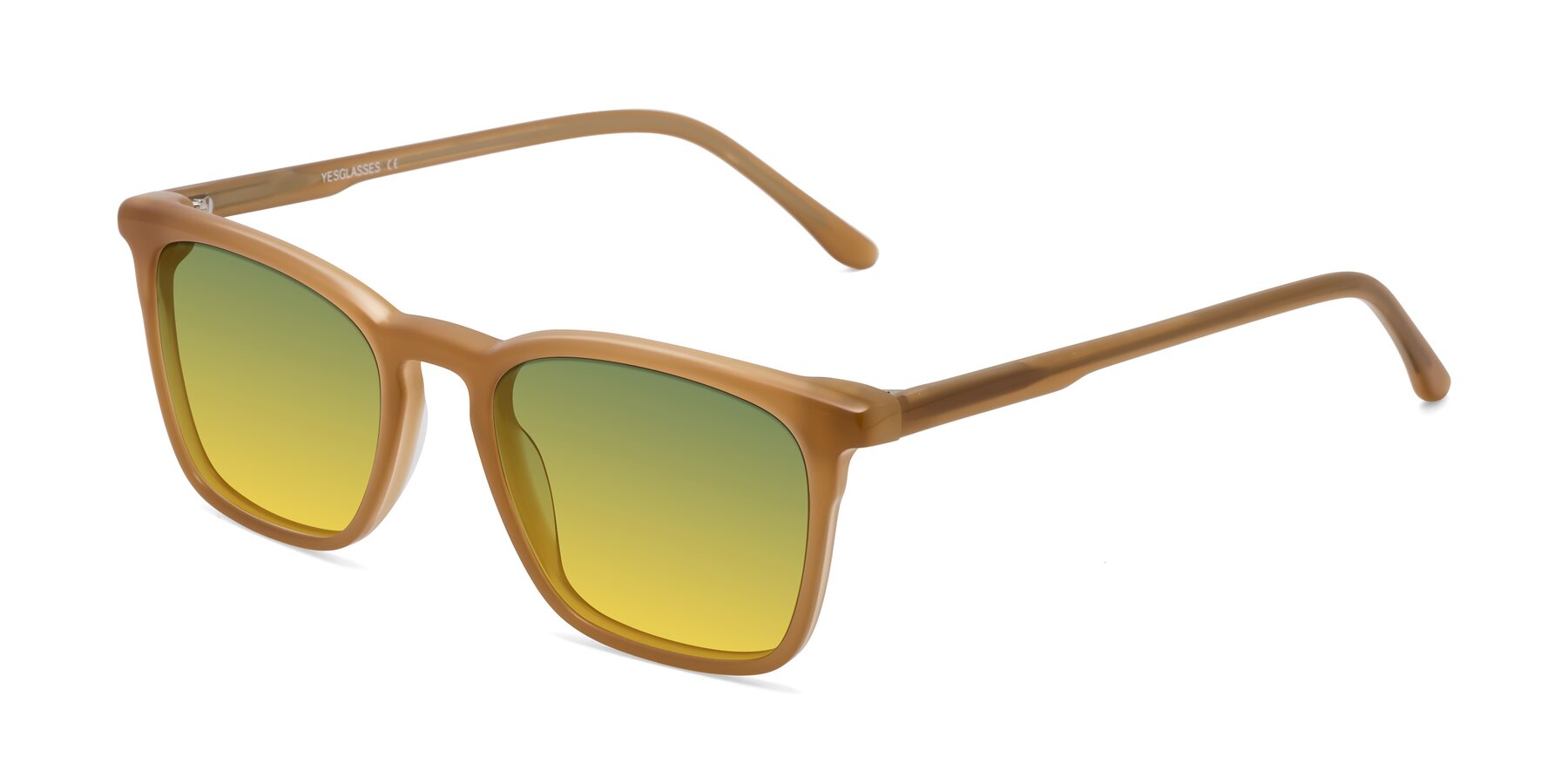 Angle of Vigor in Caramel with Green / Yellow Gradient Lenses