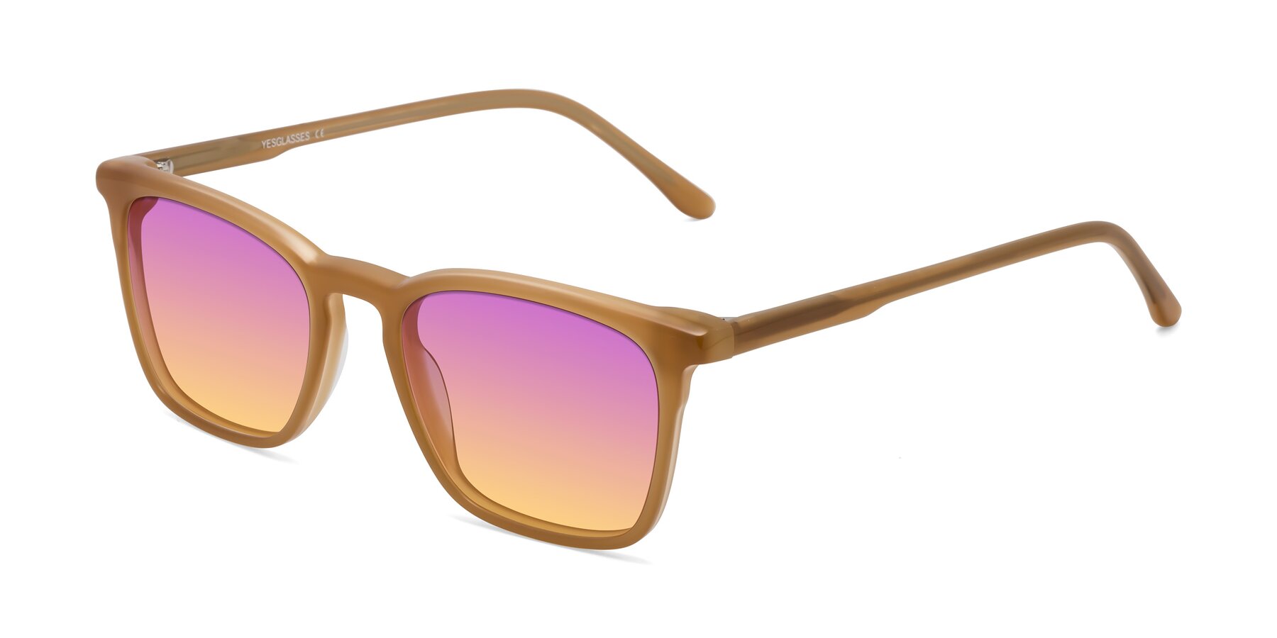 Angle of Vigor in Caramel with Purple / Yellow Gradient Lenses