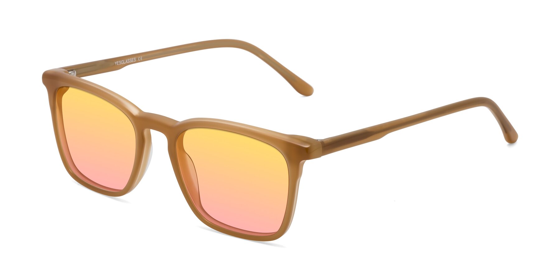 Angle of Vigor in Caramel with Yellow / Pink Gradient Lenses