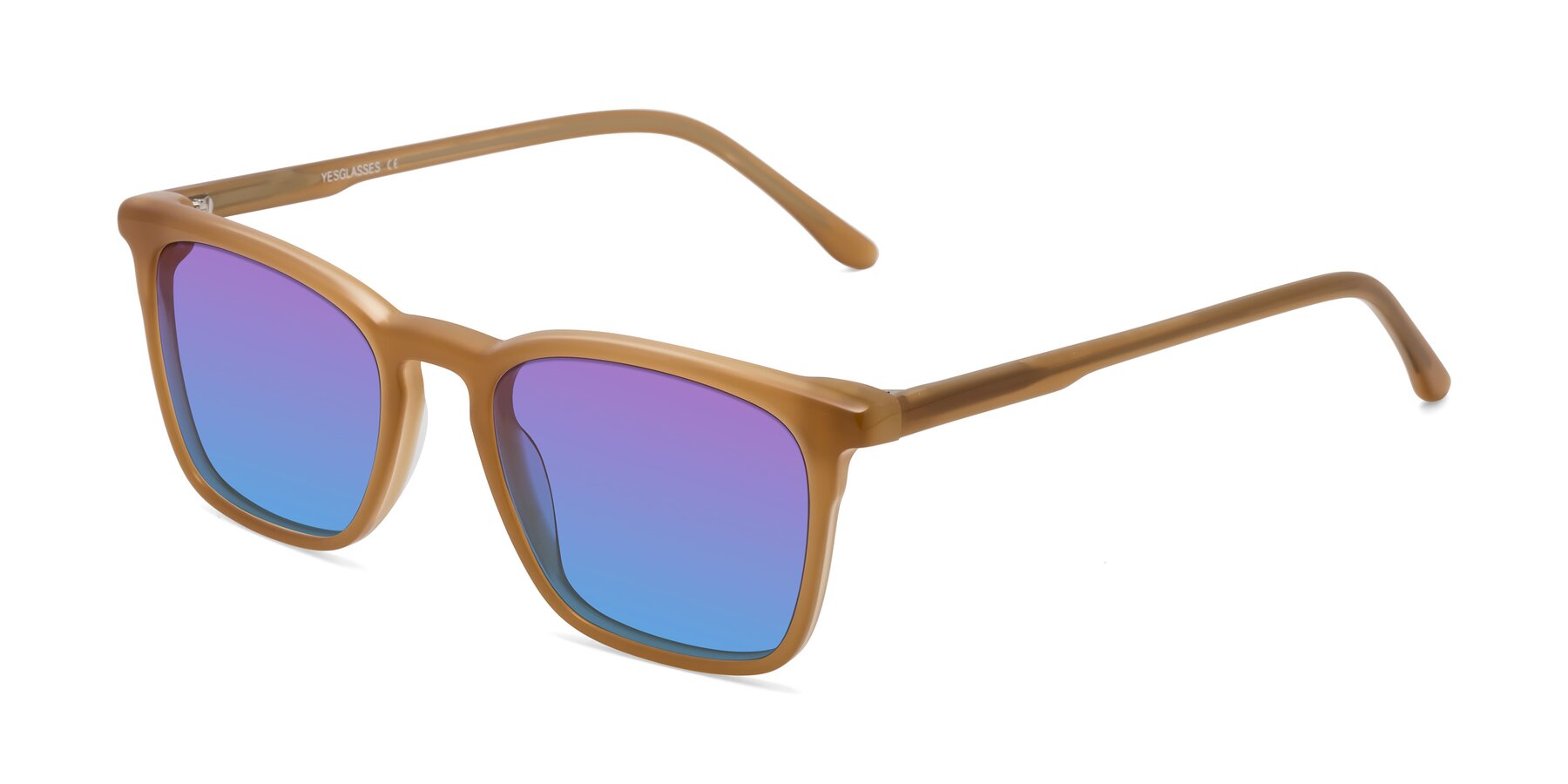 Angle of Vigor in Caramel with Purple / Blue Gradient Lenses