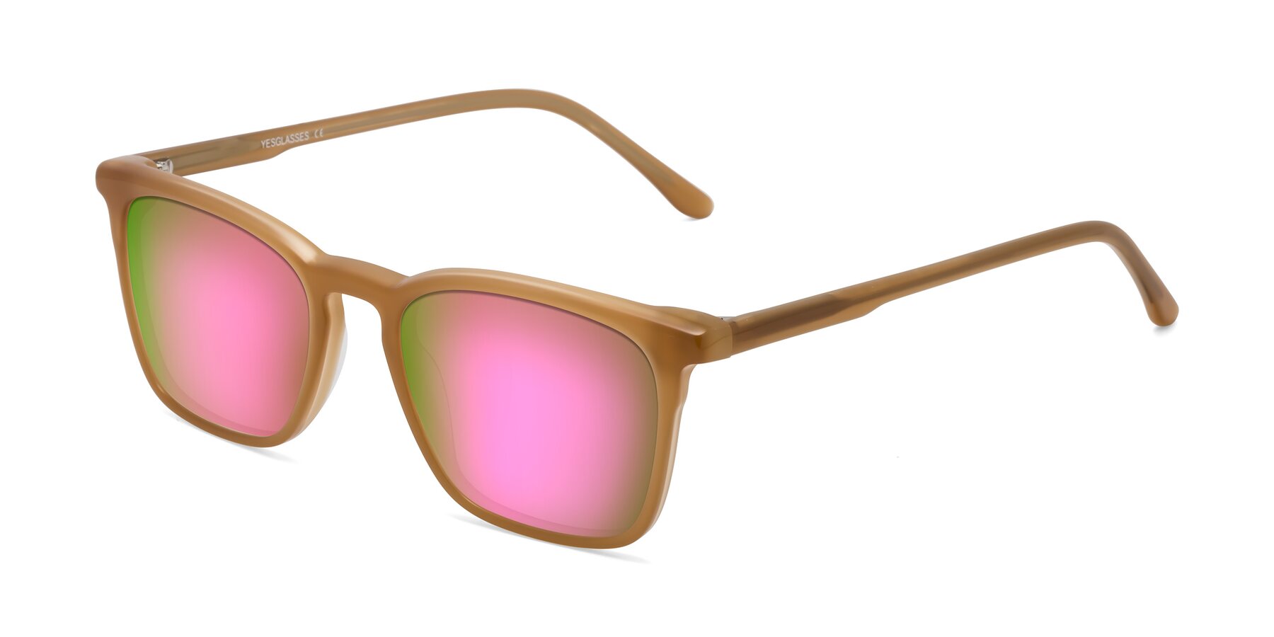 Angle of Vigor in Caramel with Pink Mirrored Lenses