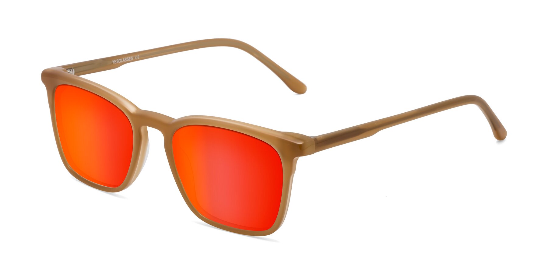 Angle of Vigor in Caramel with Red Gold Mirrored Lenses