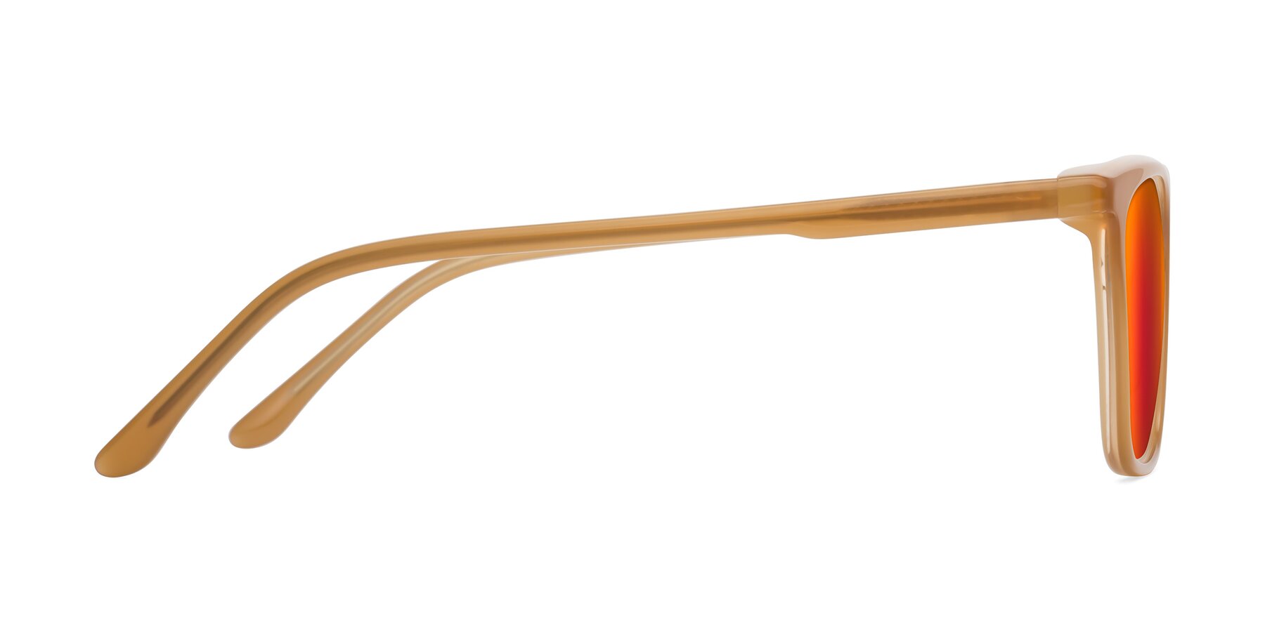 Side of Vigor in Caramel with Red Gold Mirrored Lenses