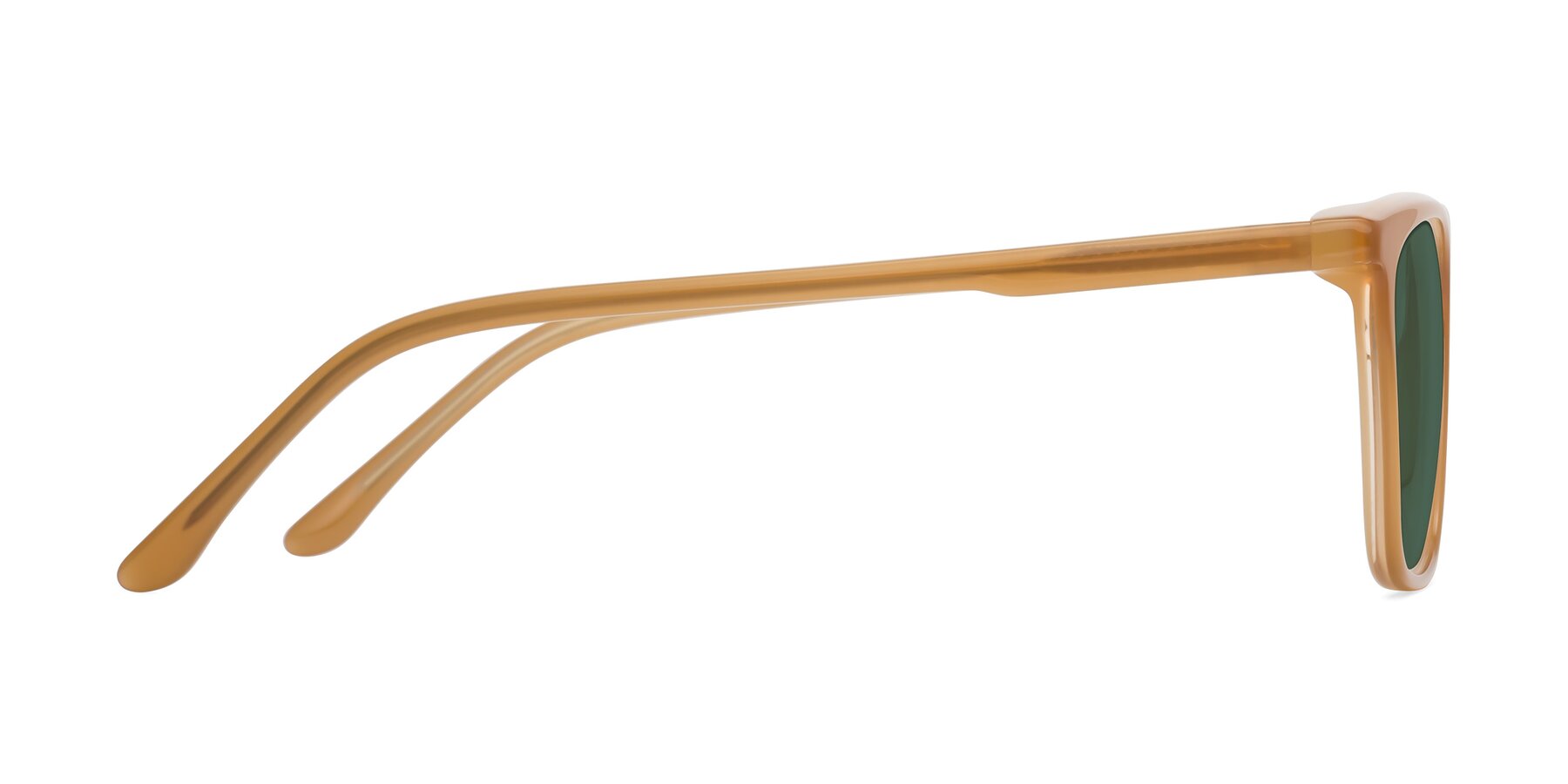 Side of Vigor in Caramel with Green Polarized Lenses