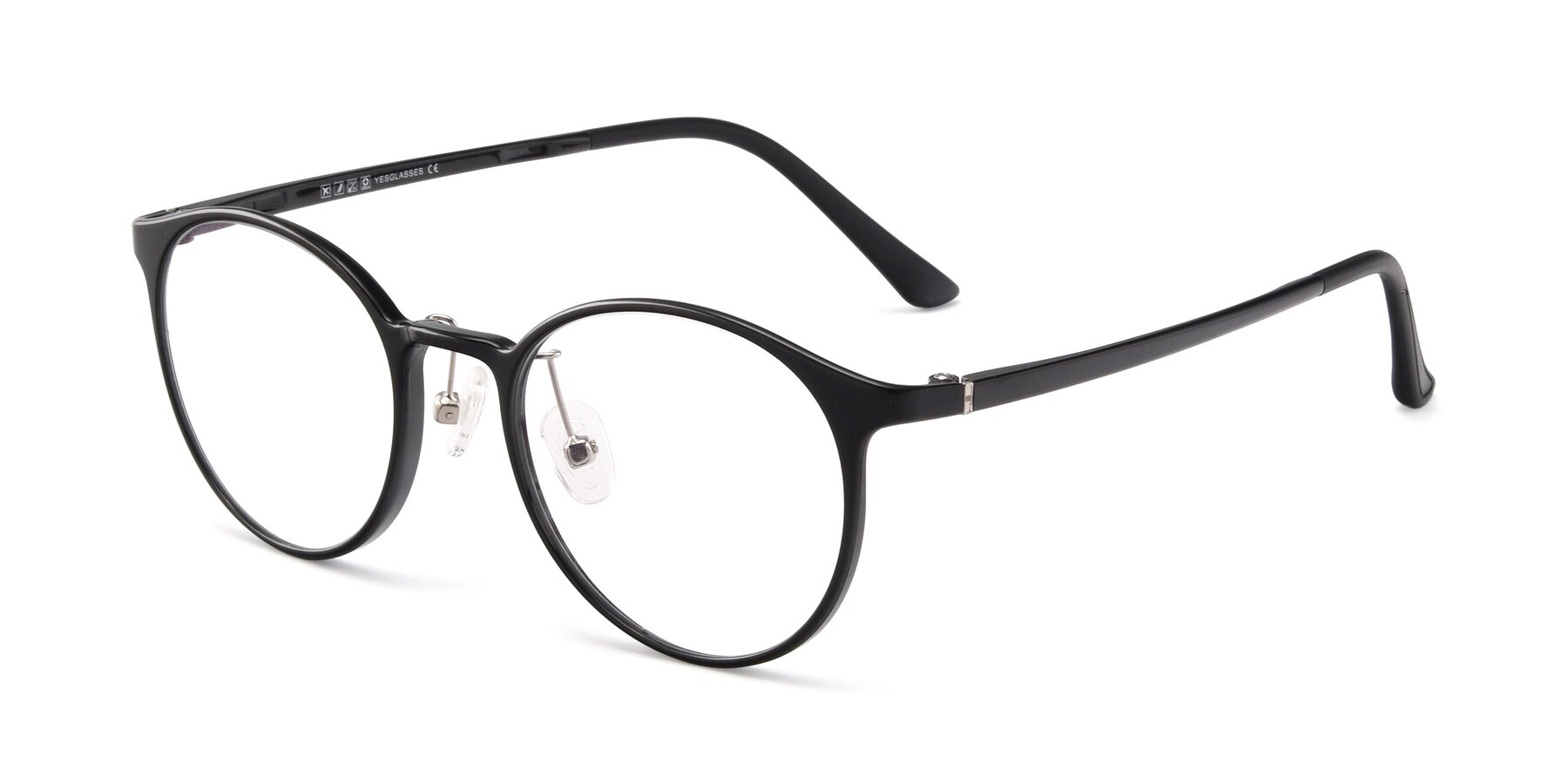 Angle of S7027 in Black with Clear Eyeglass Lenses