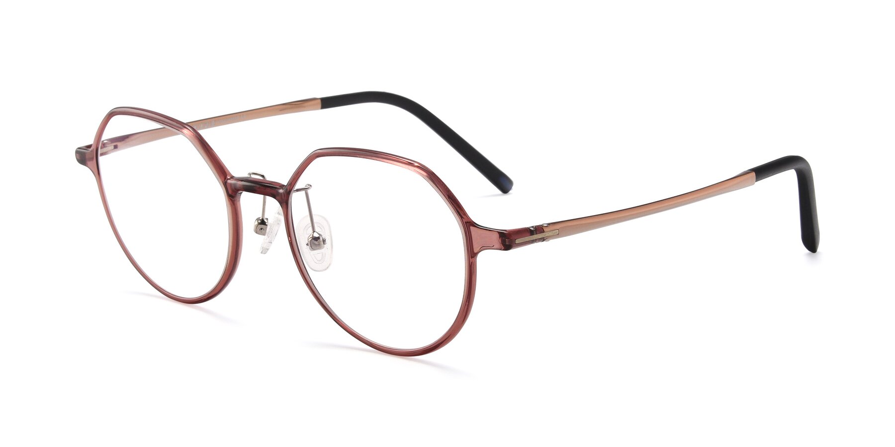 Angle of IP7033 in Brown with Clear Reading Eyeglass Lenses