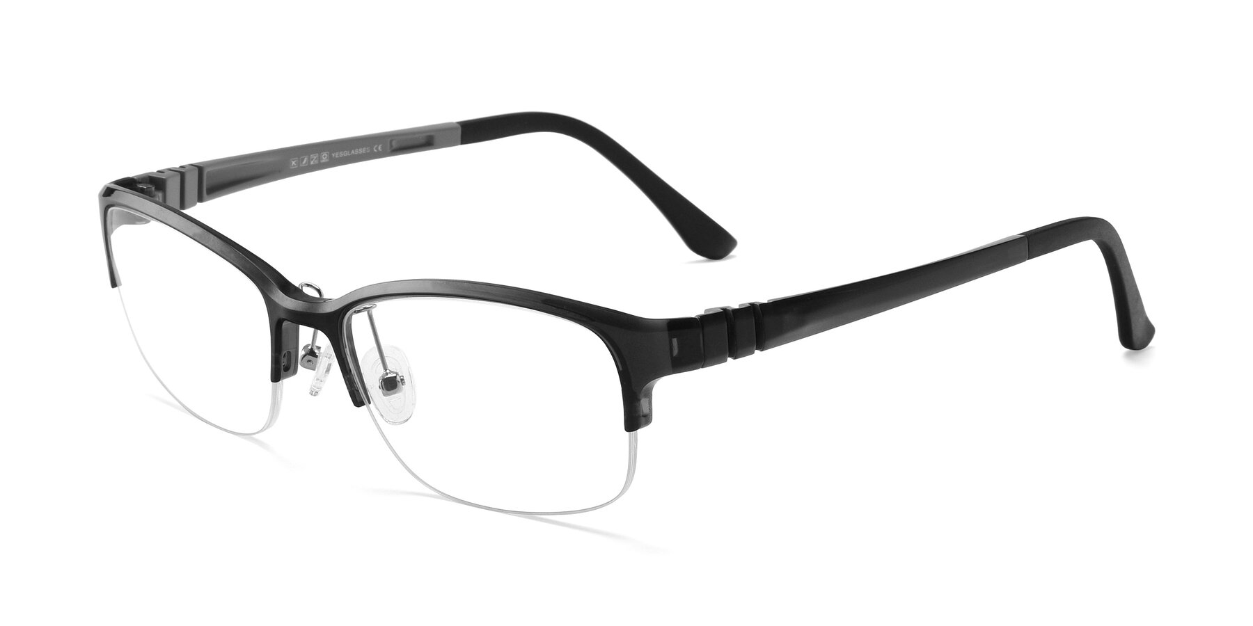 Angle of S7043 in Gray with Clear Eyeglass Lenses