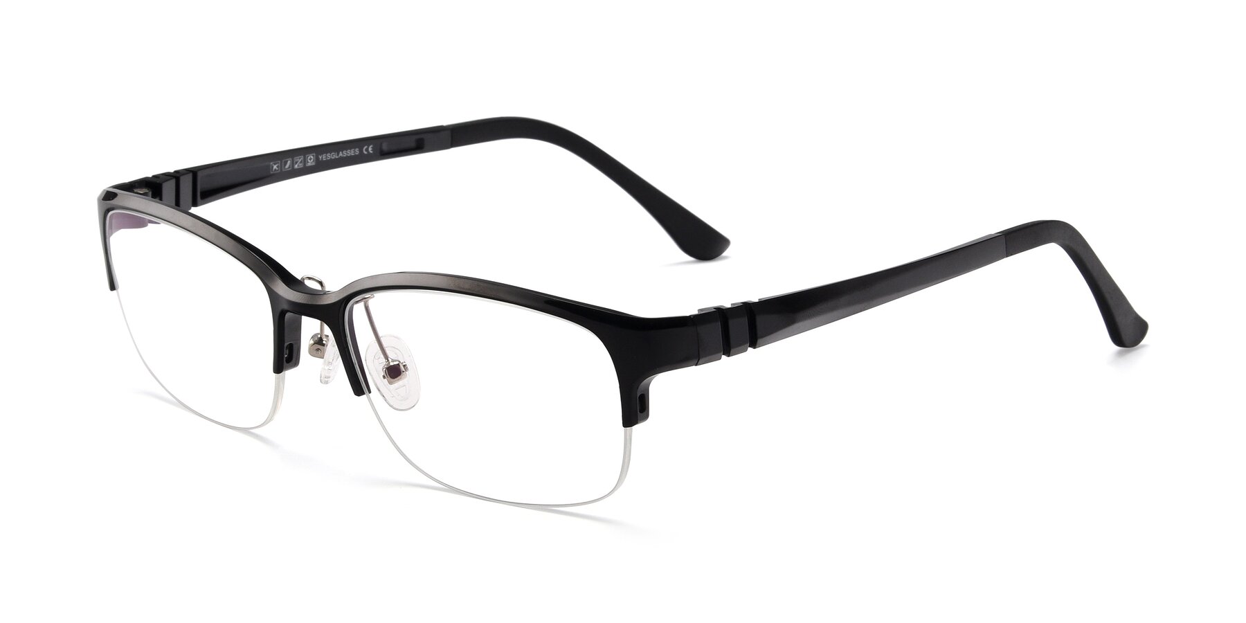 Angle of S7043 in Black with Clear Blue Light Blocking Lenses