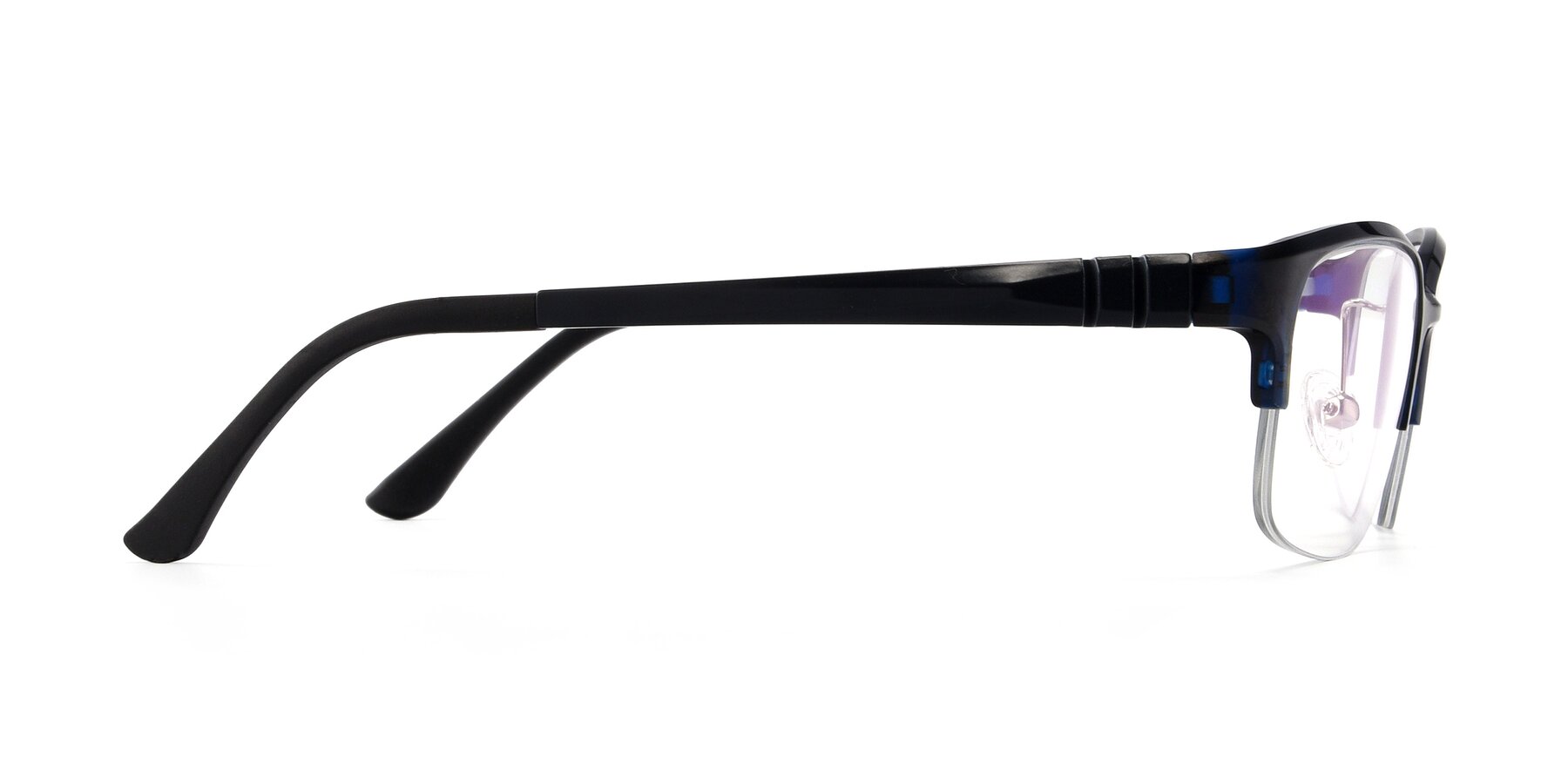 Side of S7043 in Black-Blue with Clear Eyeglass Lenses