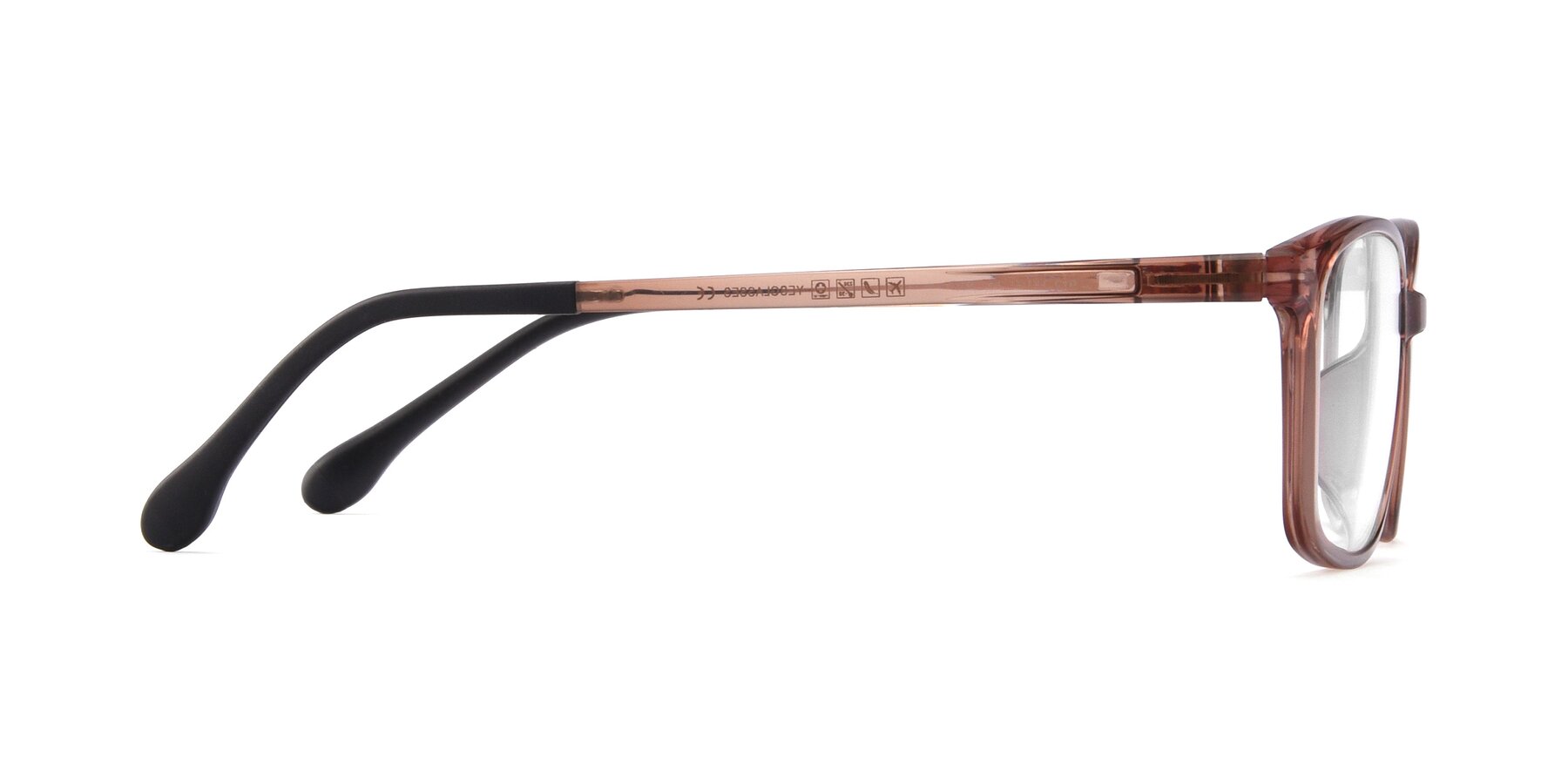 Side of S7036 in Transparent Brown with Clear Reading Eyeglass Lenses