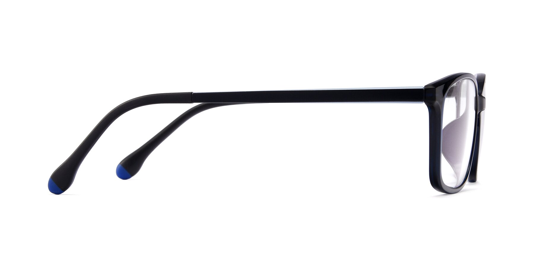 Side of S7036 in Black-Blue with Clear Eyeglass Lenses