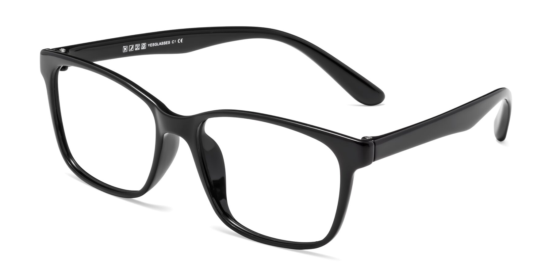 Angle of 8206 in Black with Clear Blue Light Blocking Lenses
