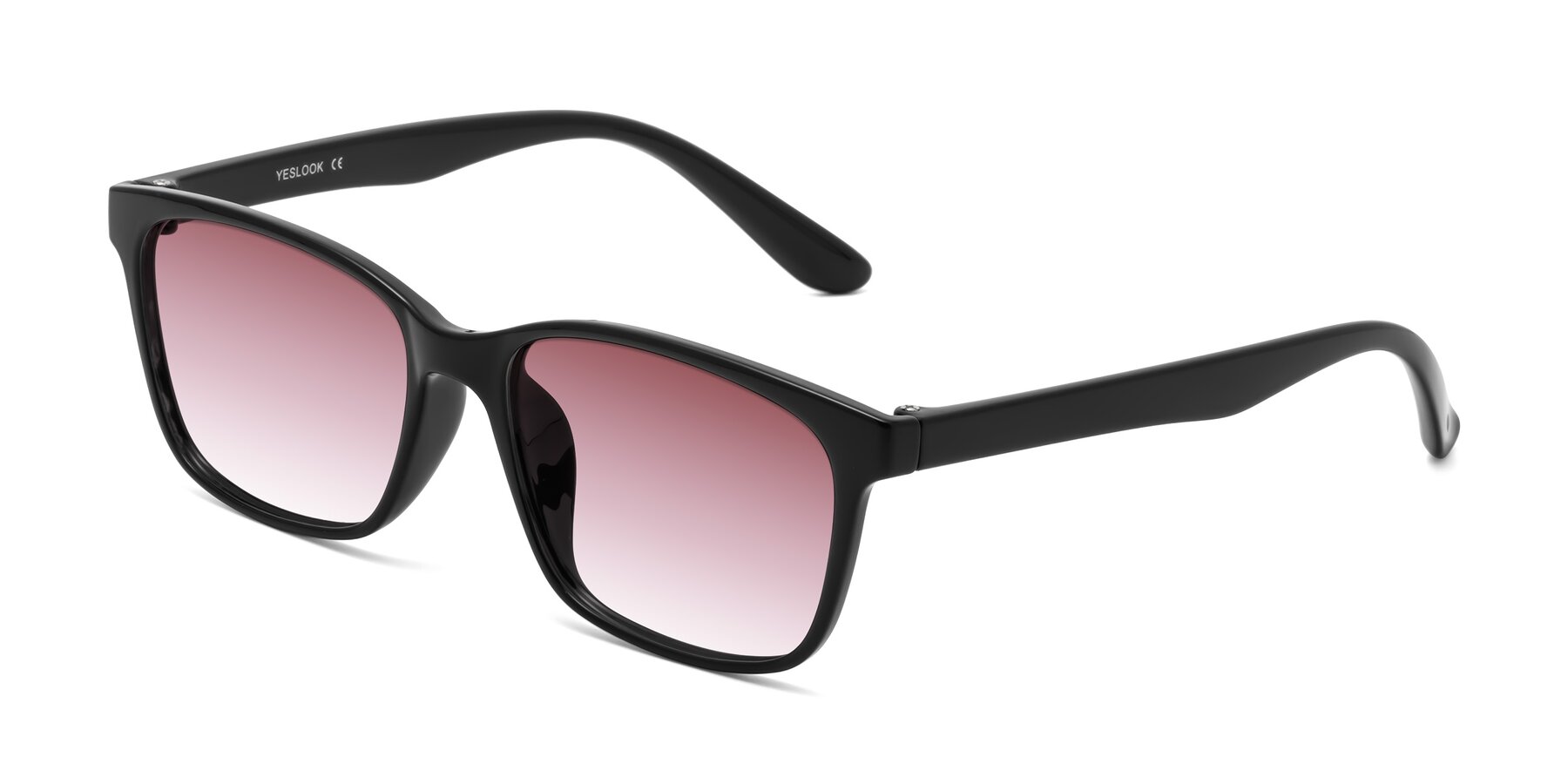 Angle of Simplic in Black with Garnet Gradient Lenses