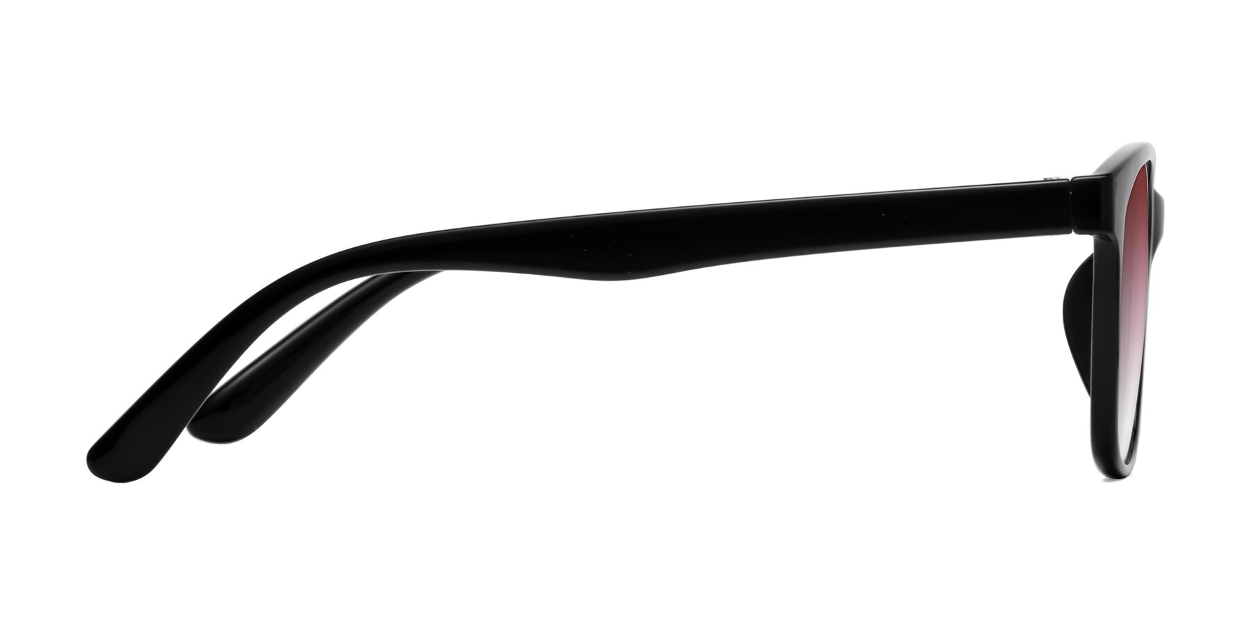 Side of Simplic in Black with Garnet Gradient Lenses