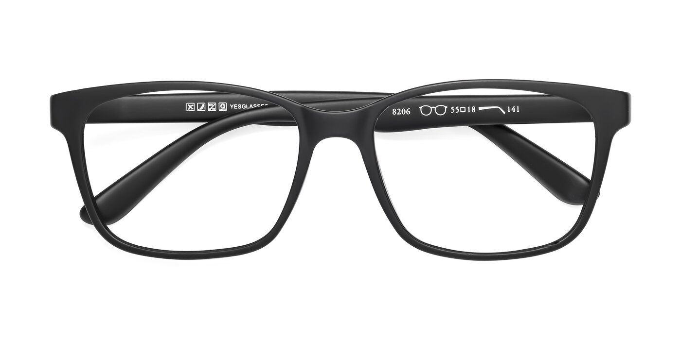 8206 - Matte Black Eyeglasses