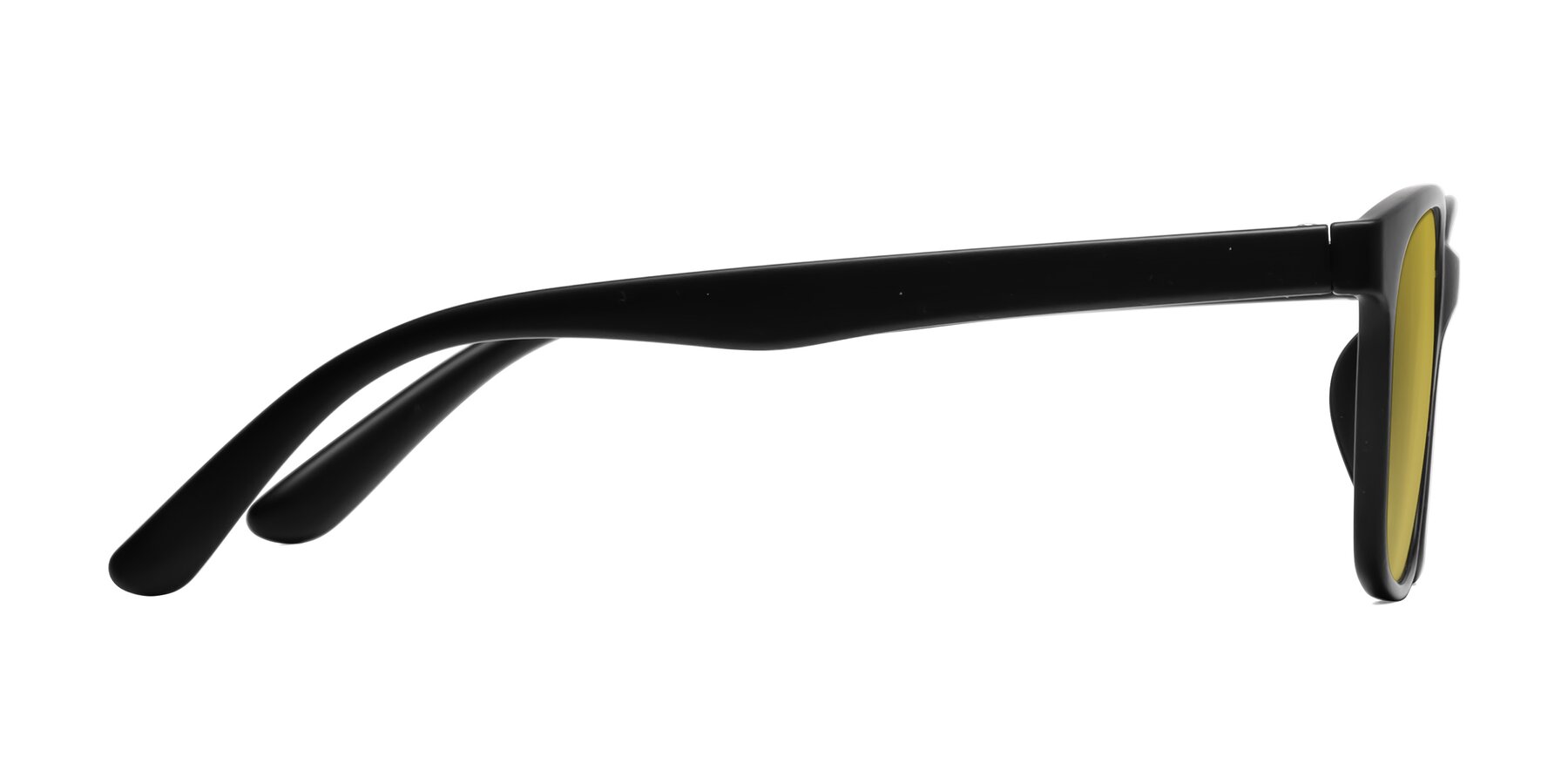 Side of Simplic in Matte Black with Champagne Tinted Lenses