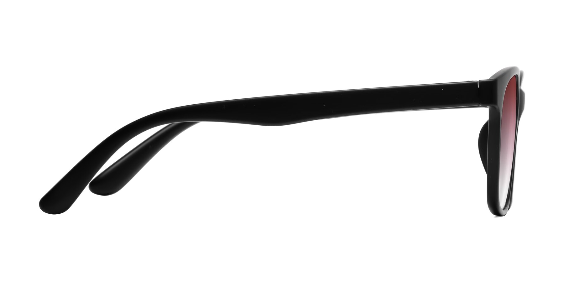 Side of Simplic in Matte Black with Garnet Gradient Lenses