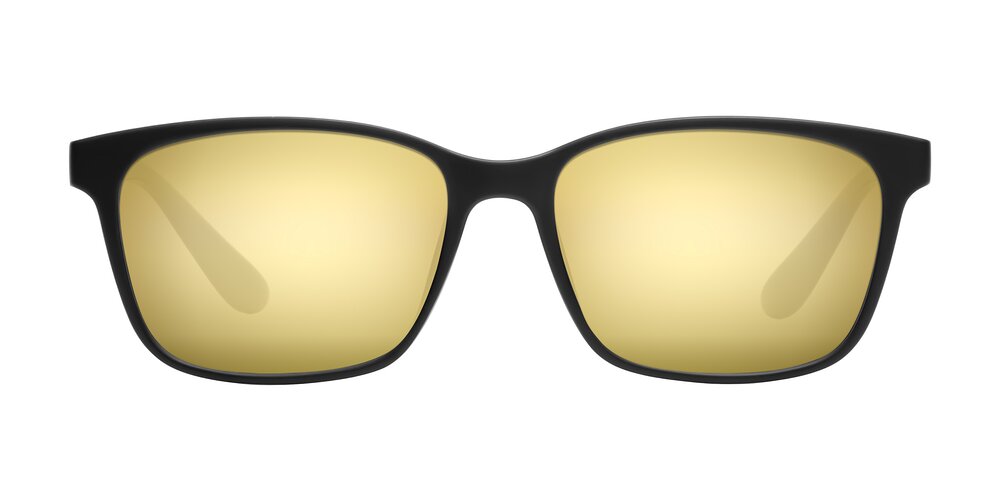 Simplic - Matte Black Flash Mirrored Sunglasses