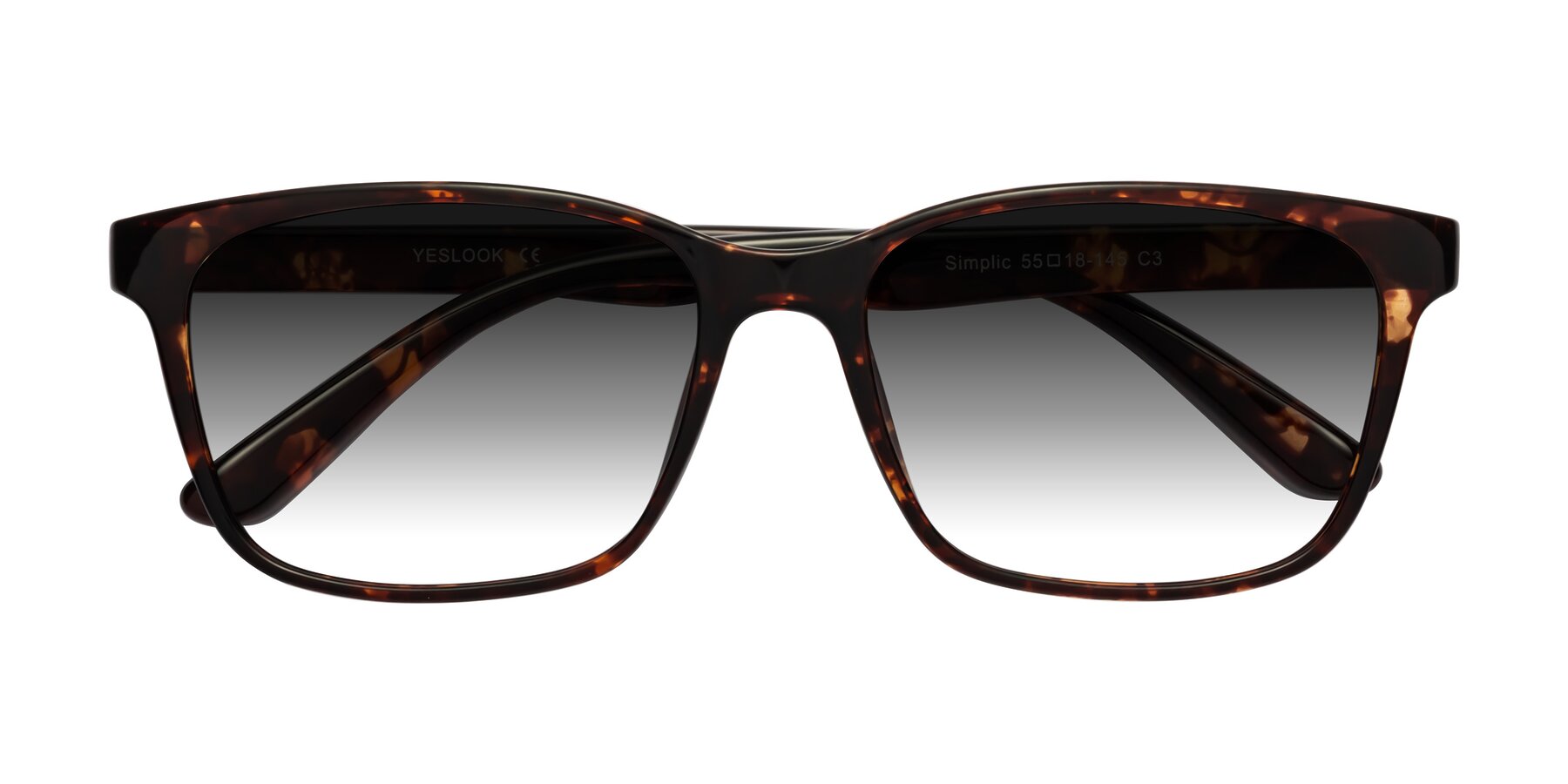 Folded Front of Simplic in Tortoise with Gray Gradient Lenses