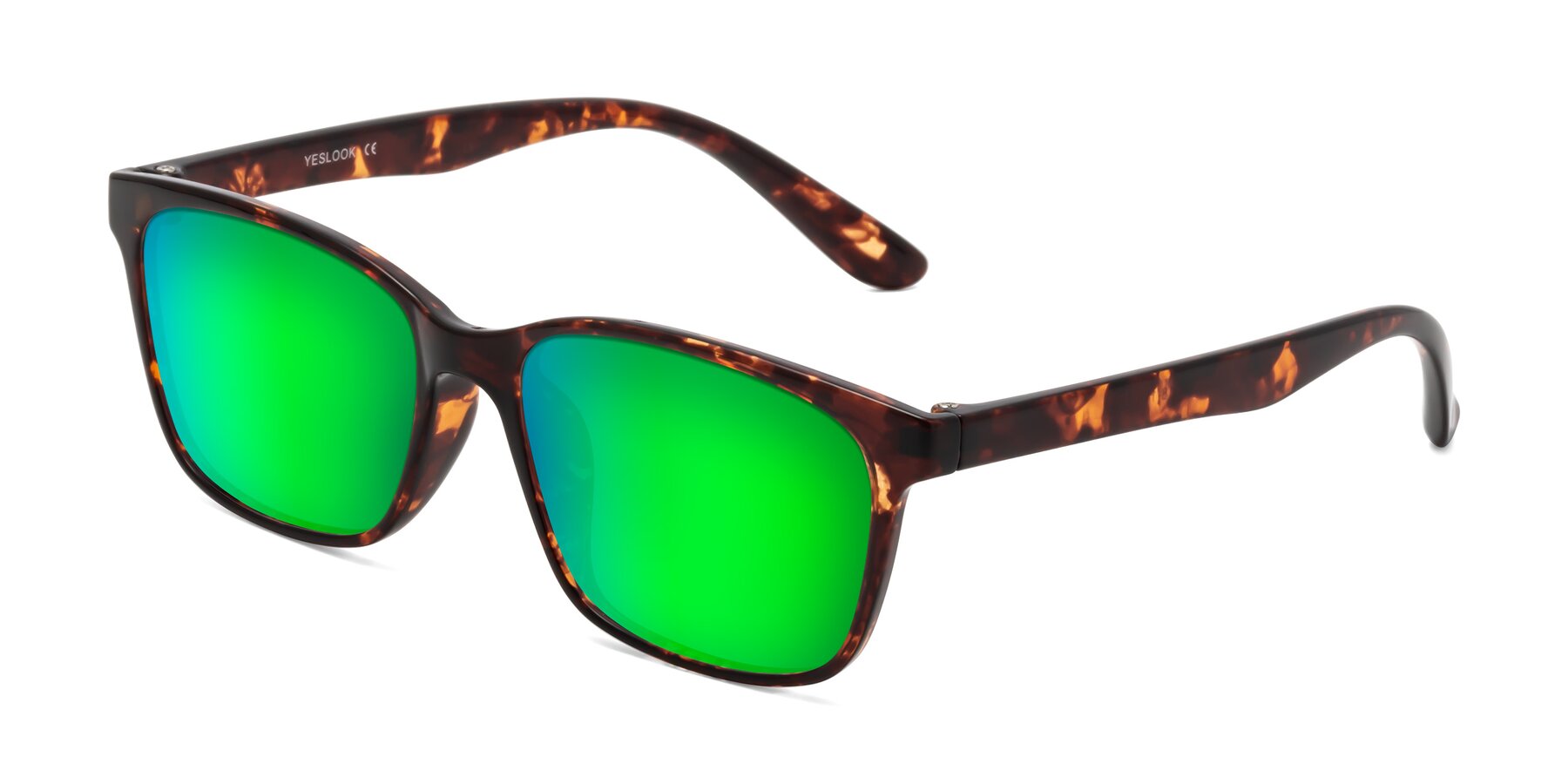 Angle of Simplic in Tortoise with Green Mirrored Lenses