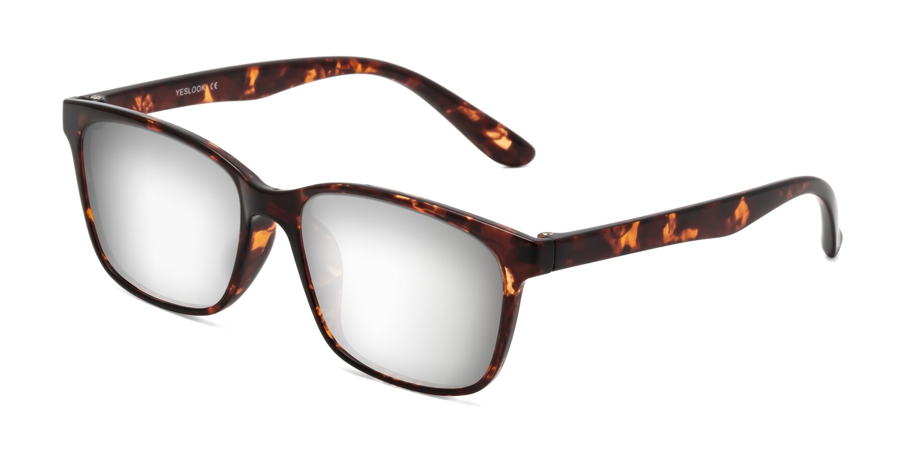 Angle of Simplic in Tortoise with Silver Mirrored Lenses