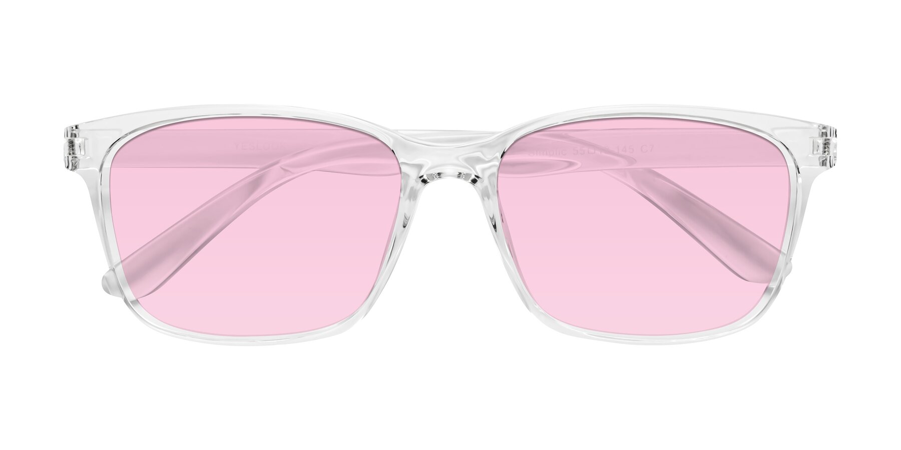 Folded Front of Simplic in Clear with Light Pink Tinted Lenses