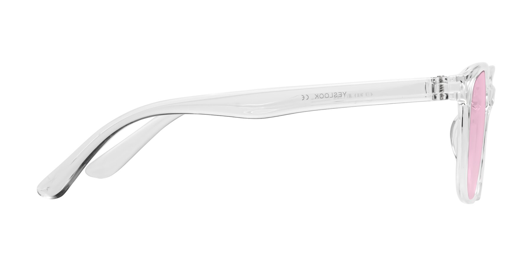 Side of Simplic in Clear with Light Pink Tinted Lenses
