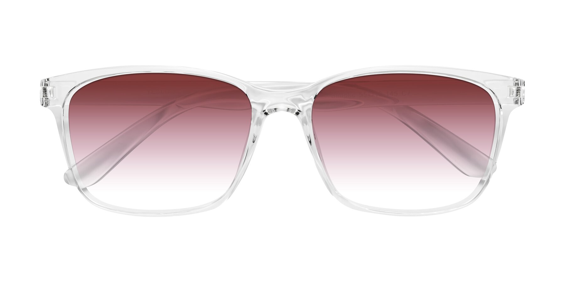 Folded Front of Simplic in Clear with Garnet Gradient Lenses