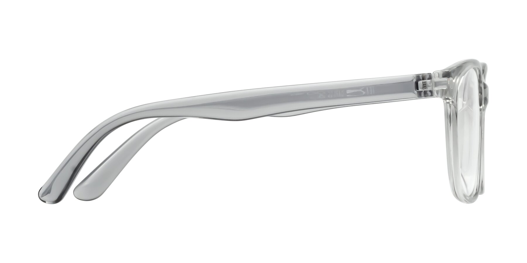 Side of 8206 in Transparent Gray with Clear Eyeglass Lenses