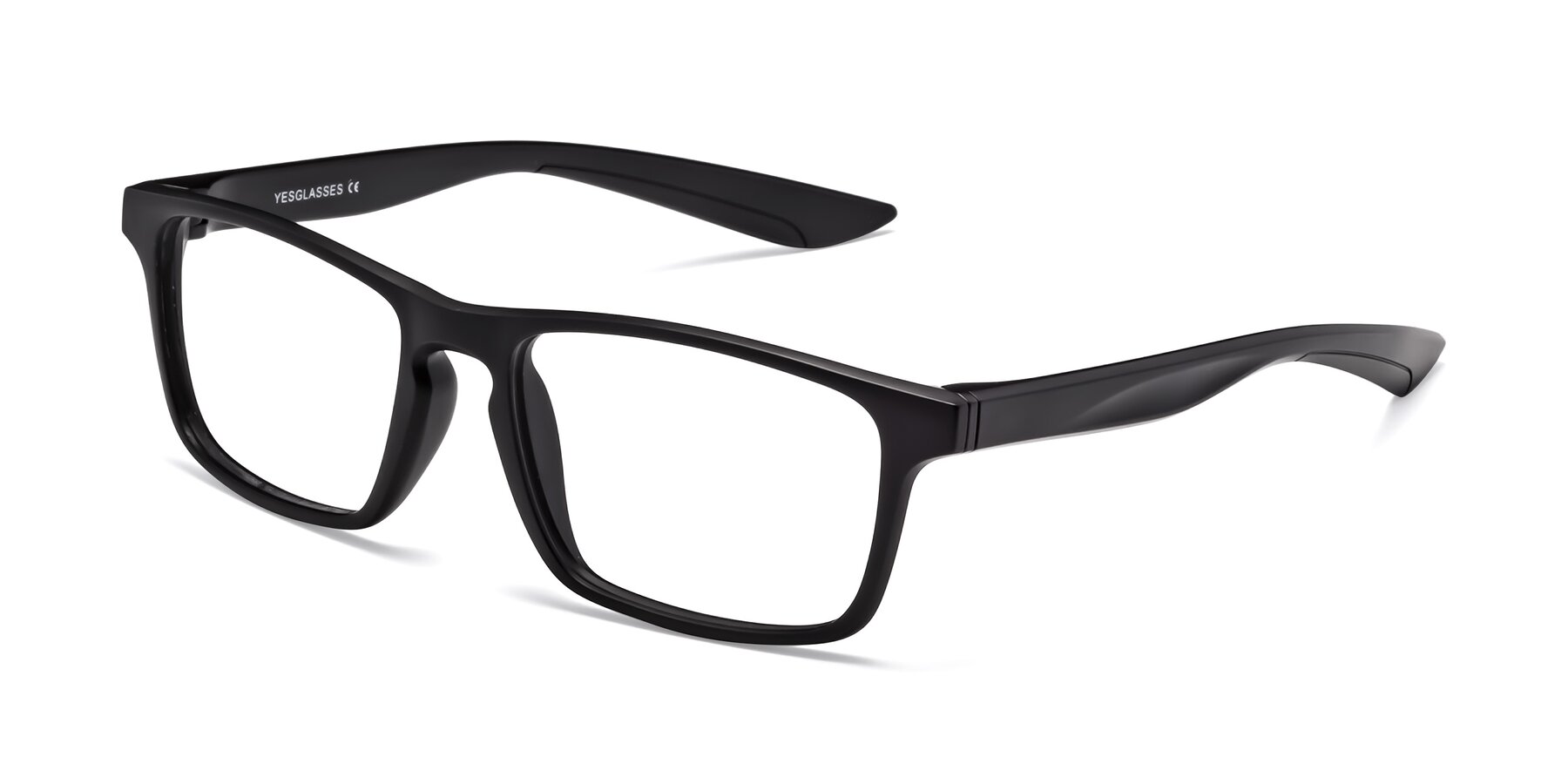 Angle of Passion in Matte Black with Clear Eyeglass Lenses
