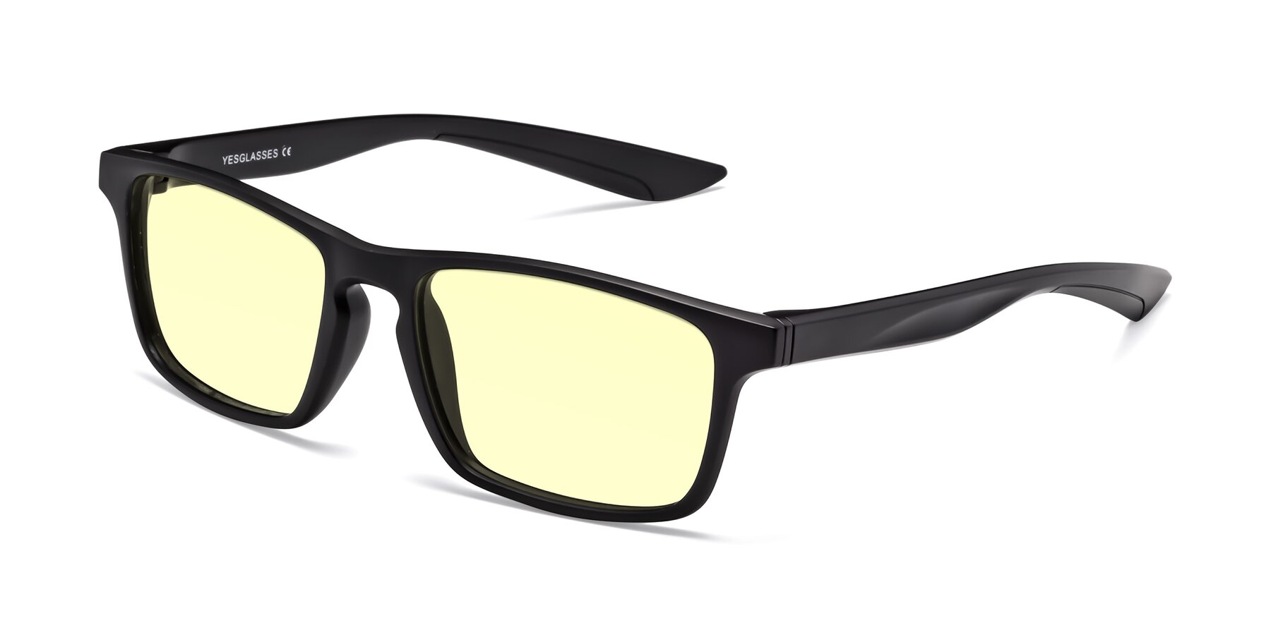 Angle of Passion in Matte Black with Light Yellow Tinted Lenses