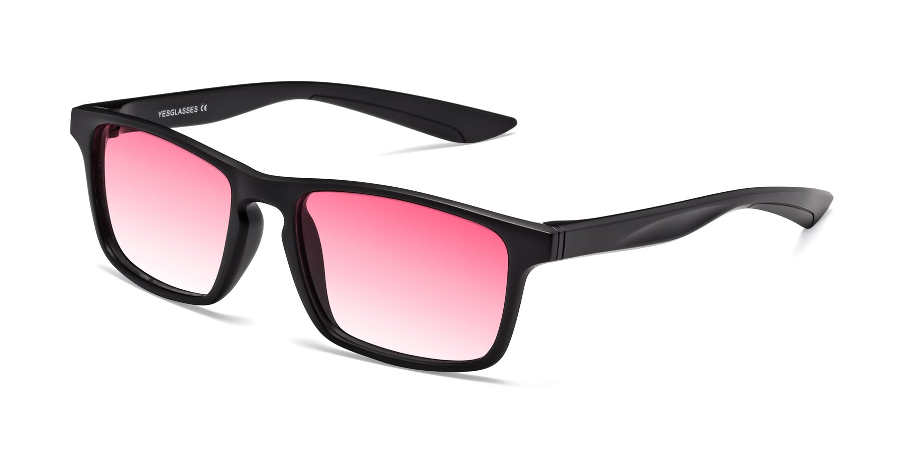 Angle of Passion in Matte Black with Pink Gradient Lenses