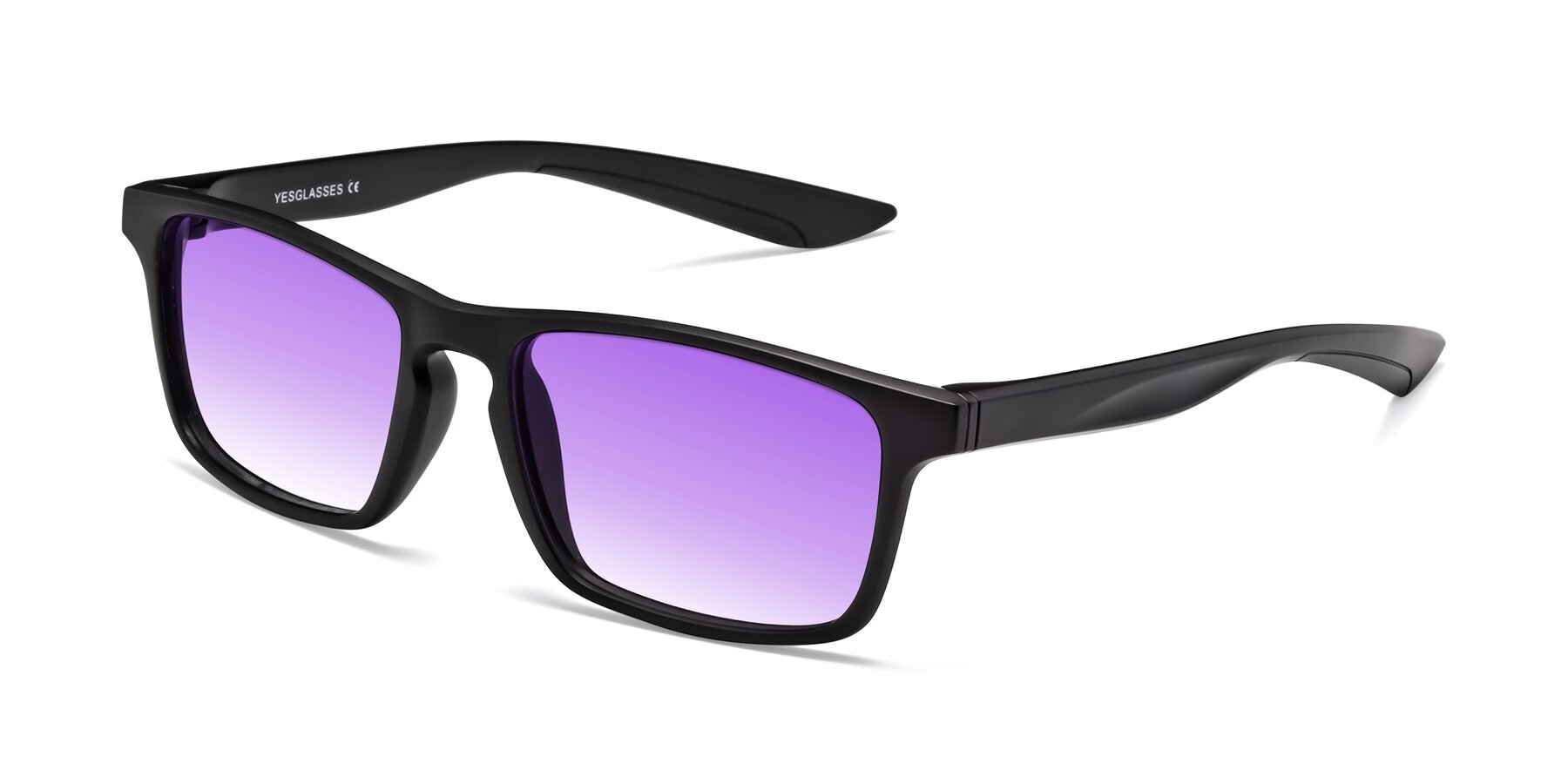 Angle of Passion in Matte Black with Purple Gradient Lenses