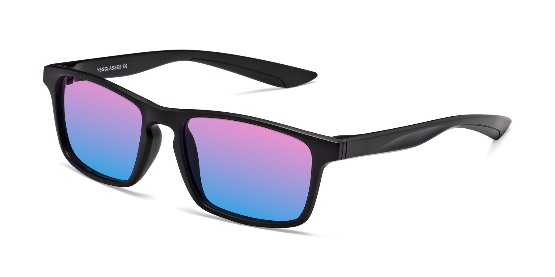 Angle of Passion in Matte Black with Pink / Blue Gradient Lenses